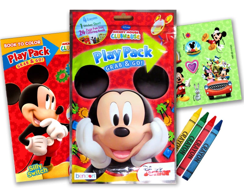 Bendon Disney Mickey Mouse Party Favor Bundle for Kids - 8 Play Packs with Mini Coloring Books, Stickers for Boys Birthday Party Supplies - Image 2